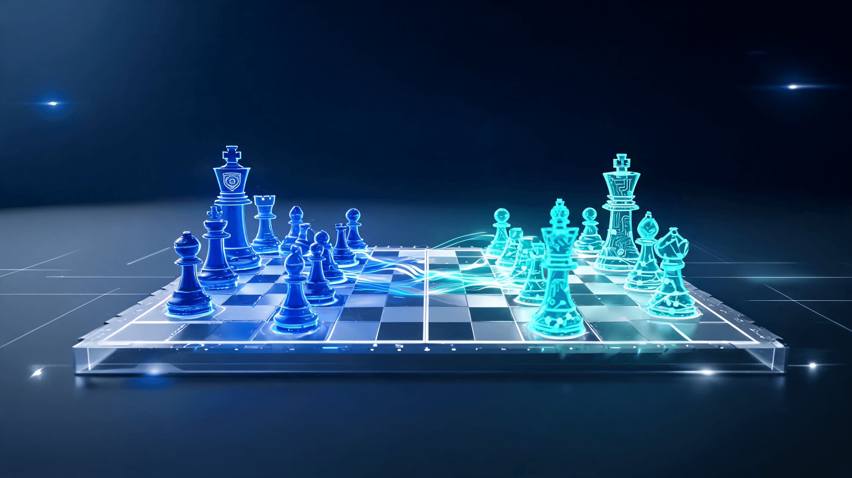 A conceptual image of a futuristic digital chessboard representing the tug-of-war between regulatory