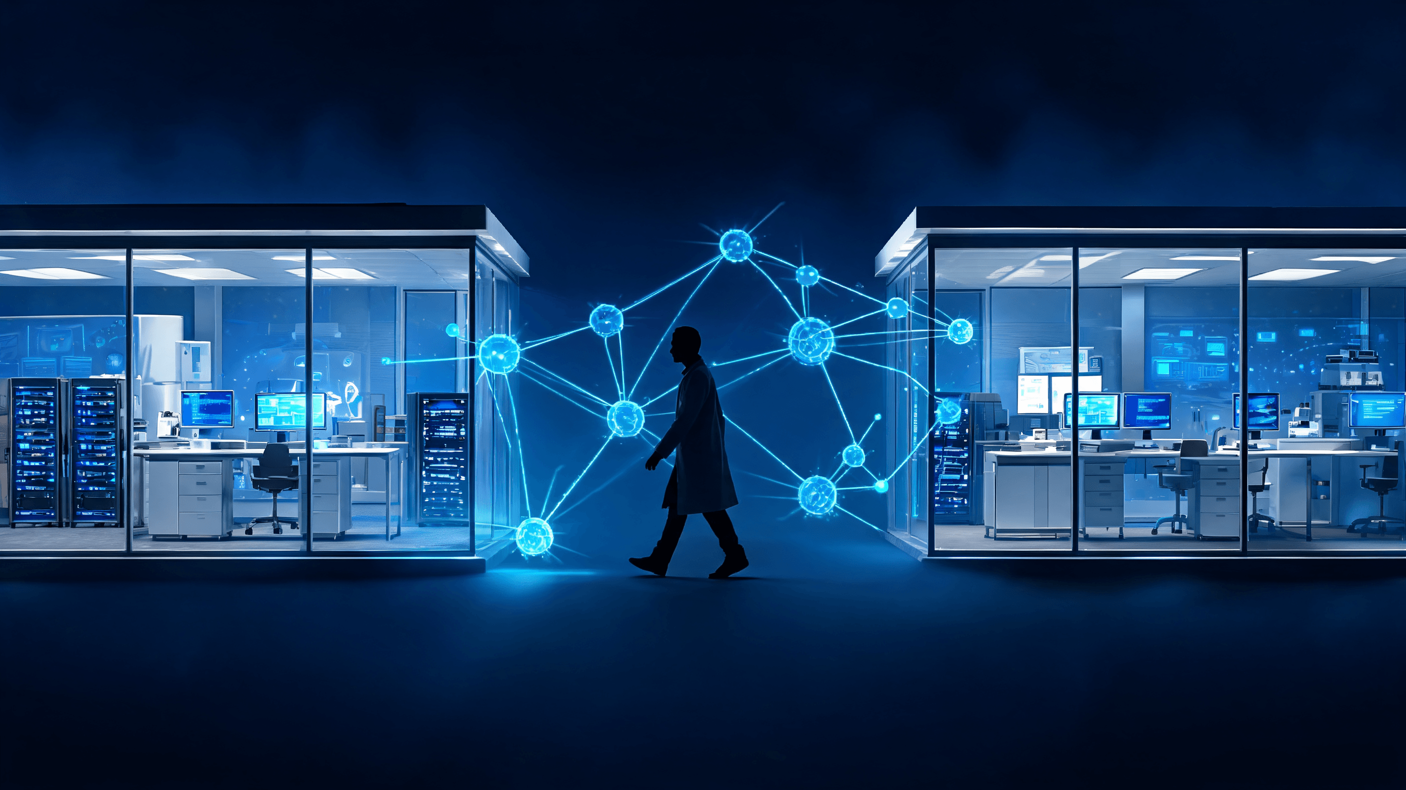 A professional and modern digital illustration representing artificial intelligence and talent movem