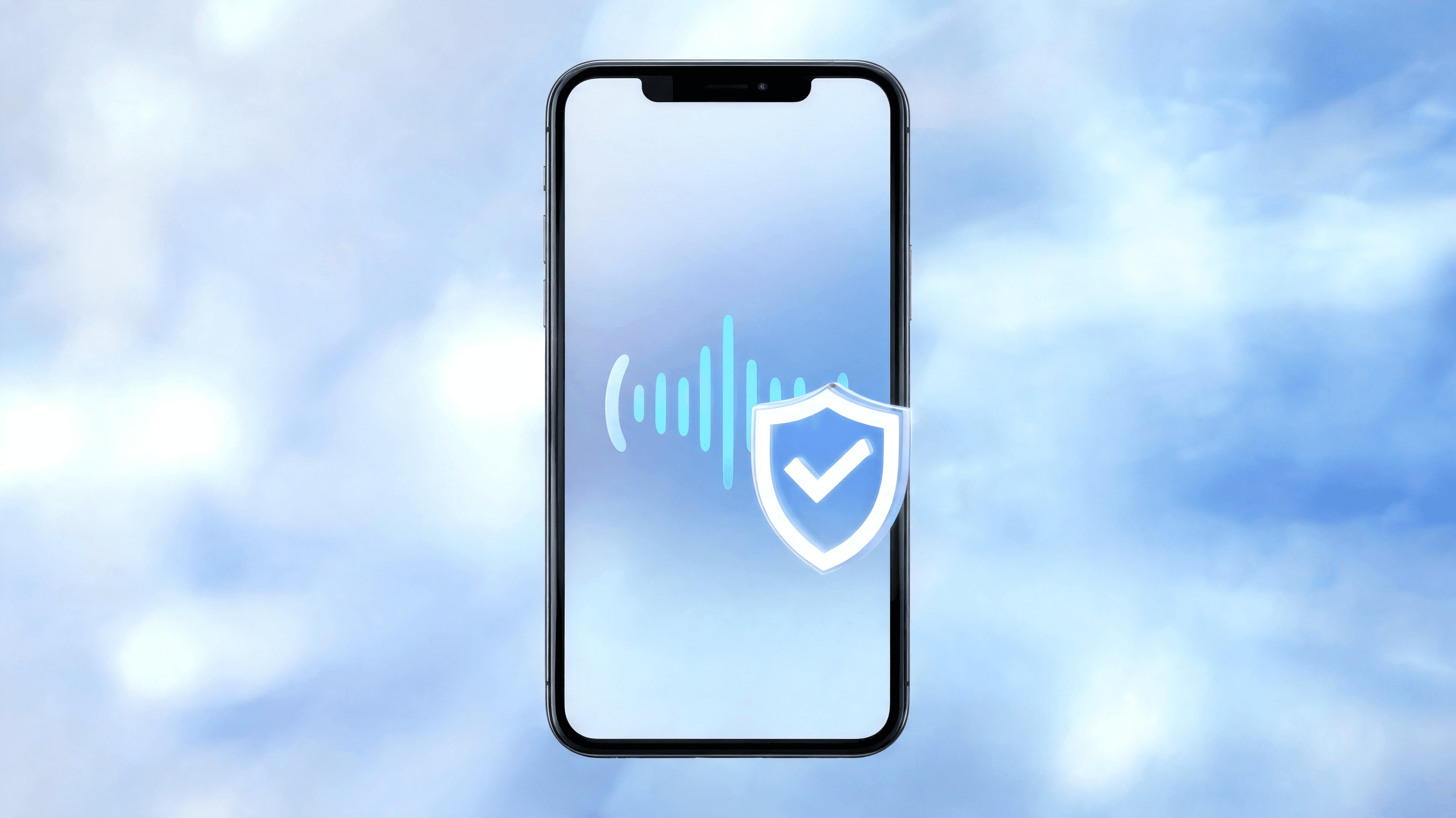 A modern, minimalist Apple iPhone screen displaying a sleek, glowing Siri interface with a subtle pr