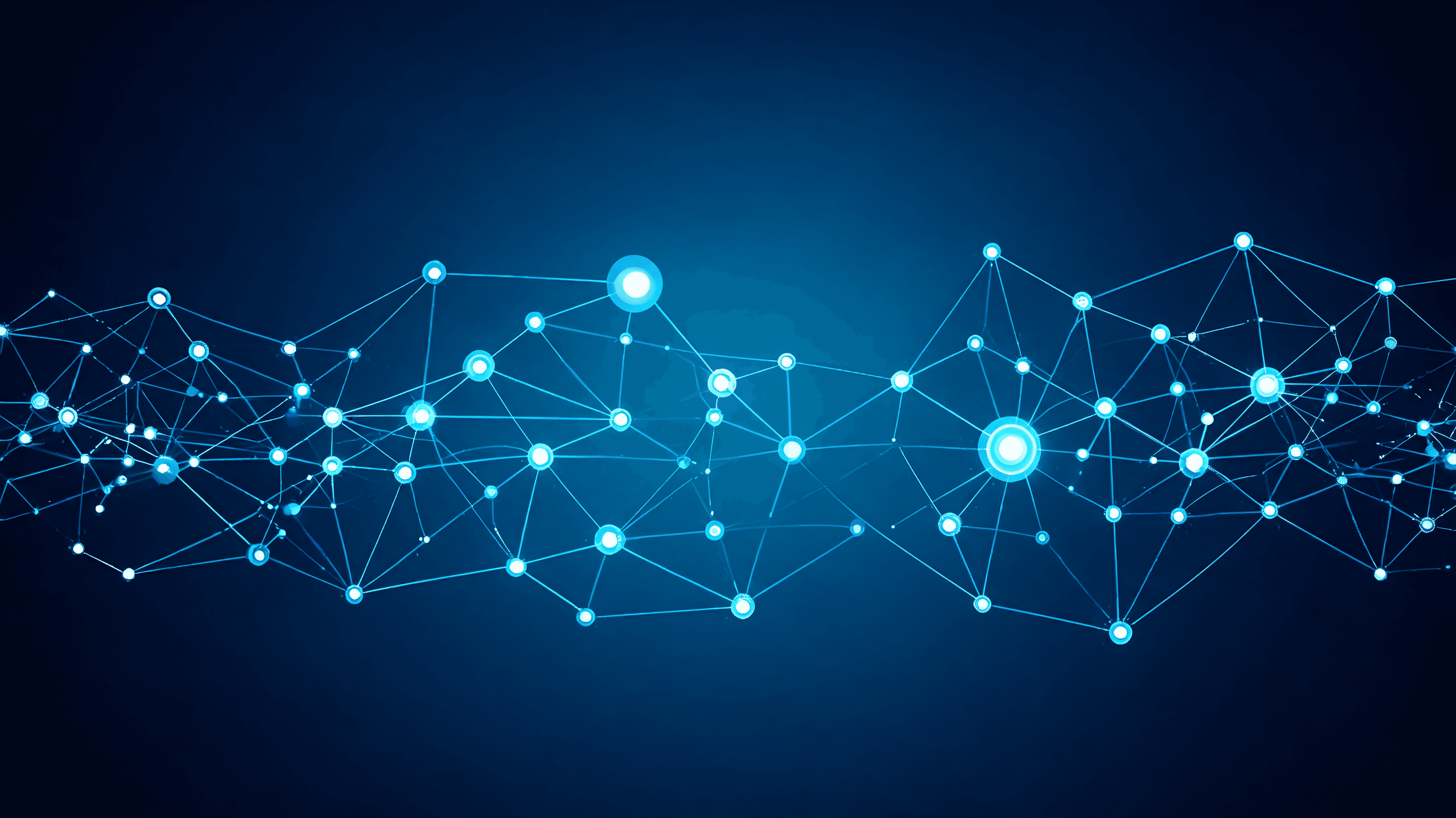 Abstract digital landscape of nodes and connections, representing a graph-enhanced retrieval system,