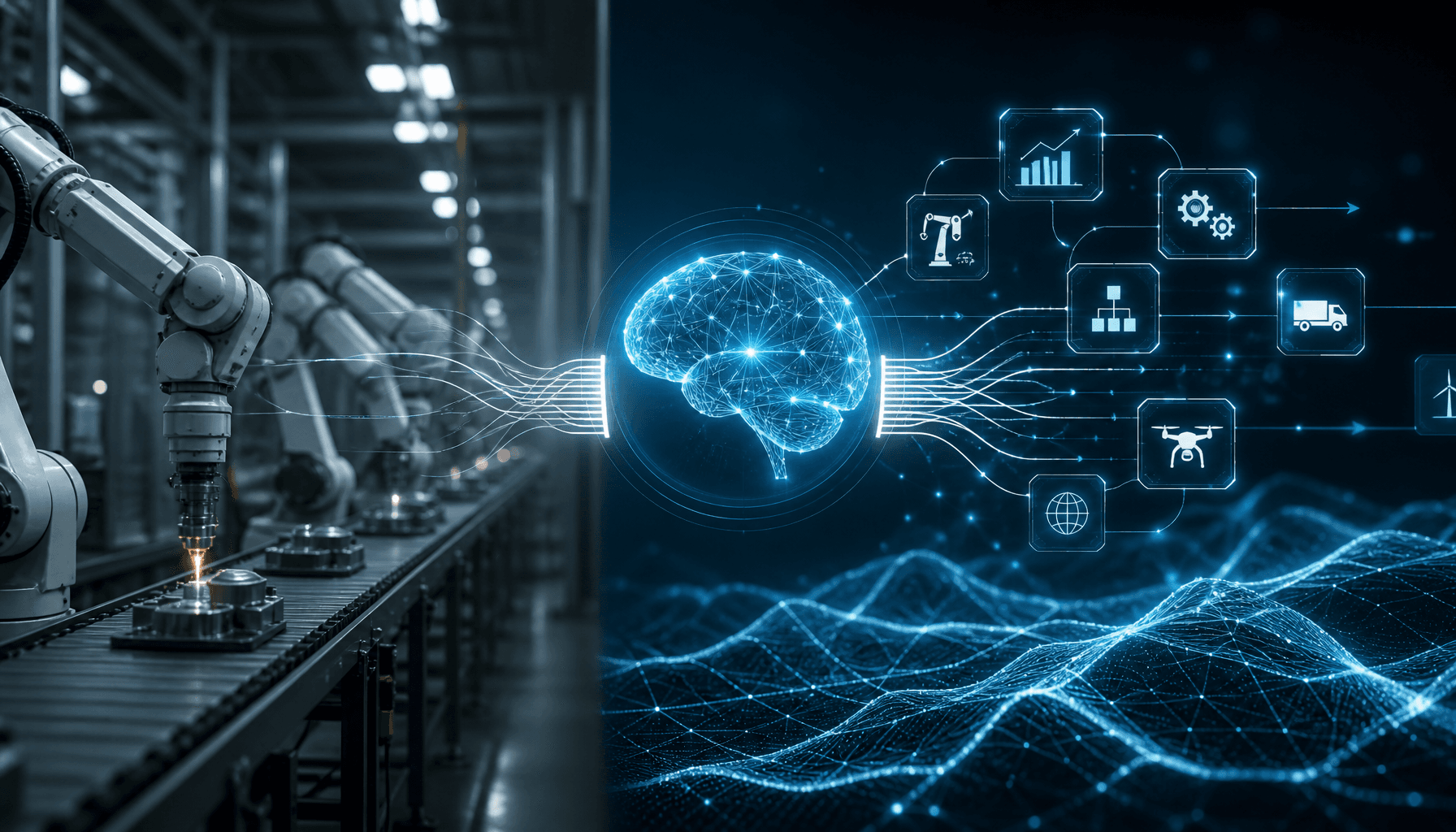 From Automation to Autonomy: The New Frontier of AI Control Systems and Efficient Models. Depict the