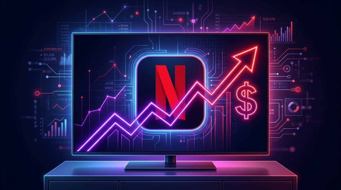 A digital illustration of a television screen showing a growing cost graph overlay on top of the Net