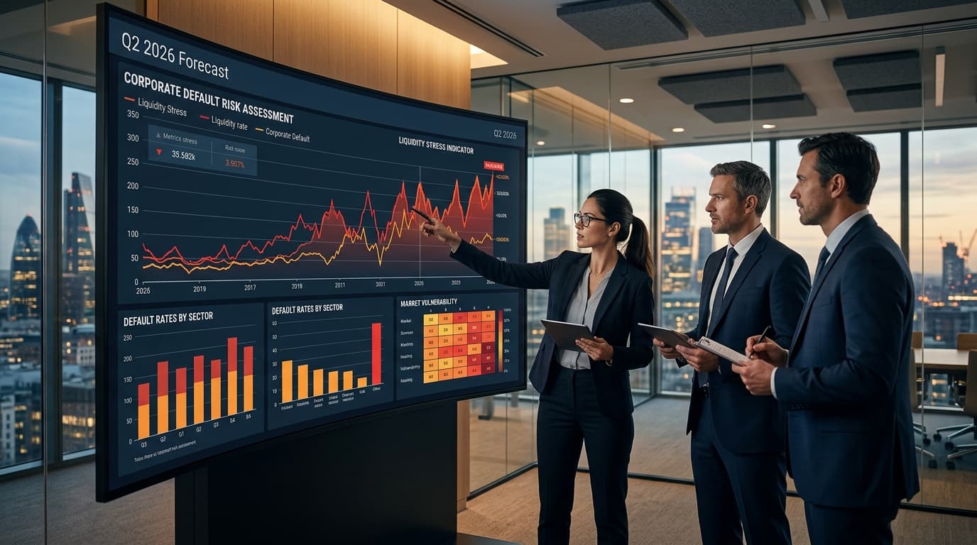 Emerging Liquidity Stress and Corporate Default Risks: Q2 2026 Market Risk Report. Financial risk as