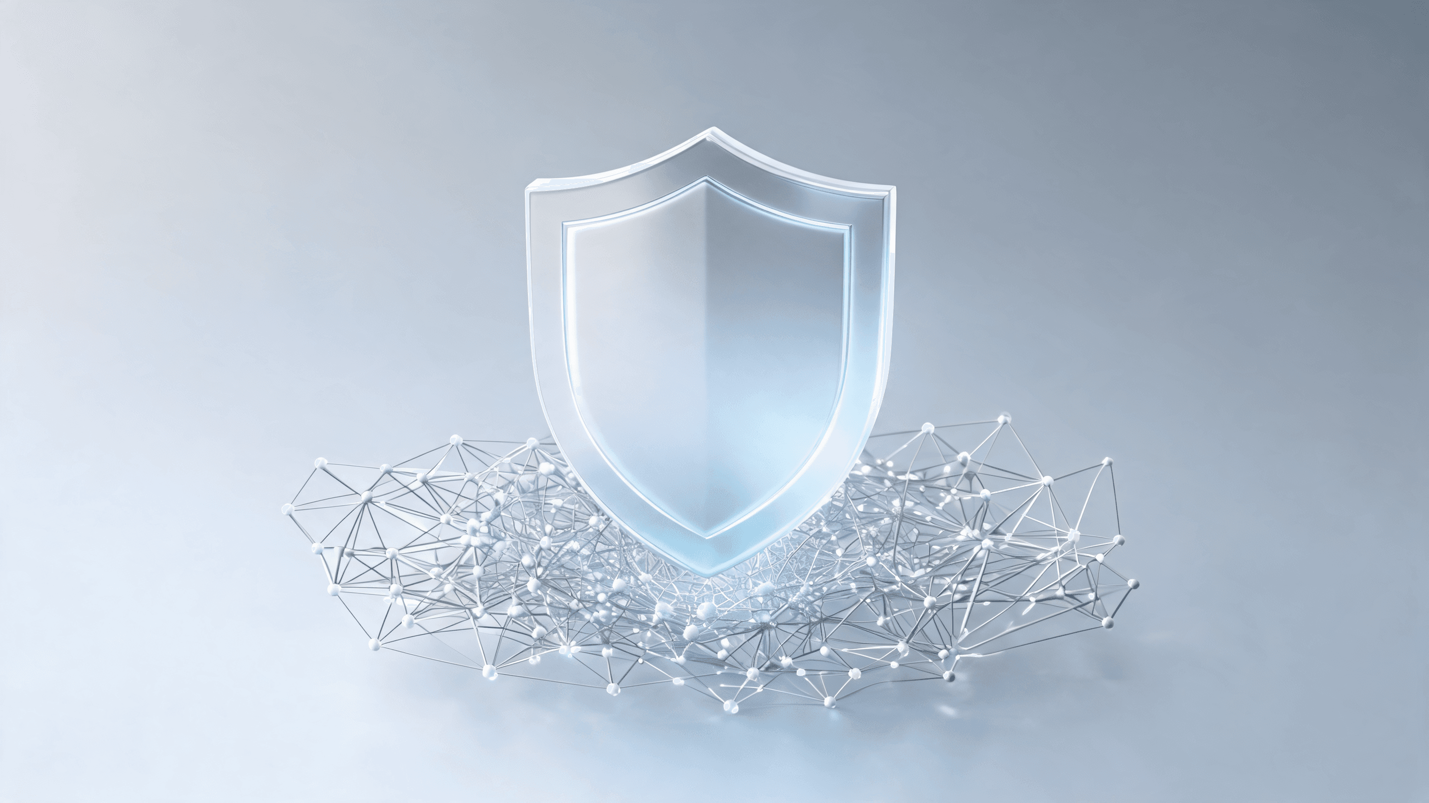 A digital representation of a shield protecting a complex neural network structure, professional, se